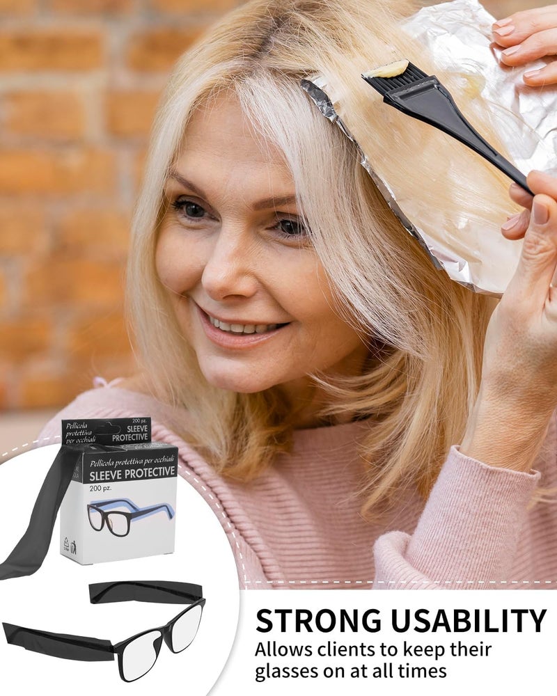 BarberTop Disposable Eyeglass Sleeves For Glasses – Covers For Eye Glasses Against Hair Color Dye, 200 Per Pack - Image 5